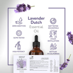 HBNO California Dutch Lavender glass dropper enables precise, mess-free application.