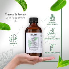 HBNO amber glass bottle preserves peppermint oil freshness for longer shelf life.