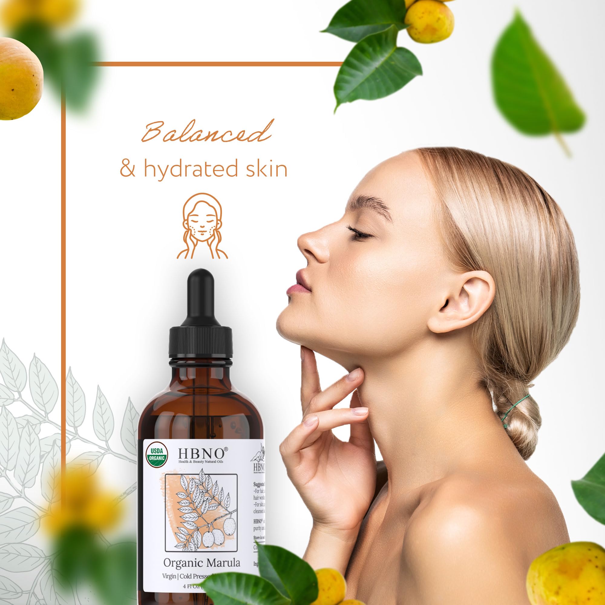 HBNO Organic Marula Oil texture provides velvety skin feel after use.