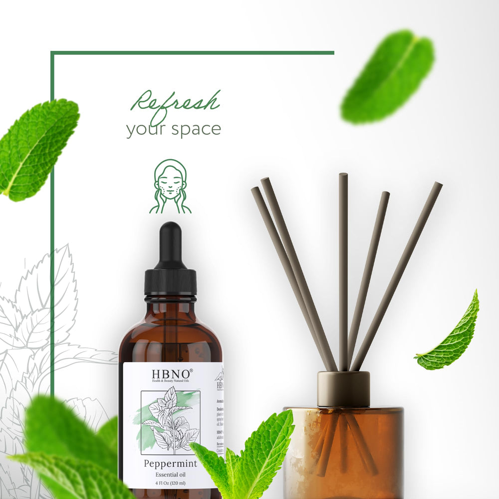 HBNO peppermint oil suitable for massage and soothing sensations.
