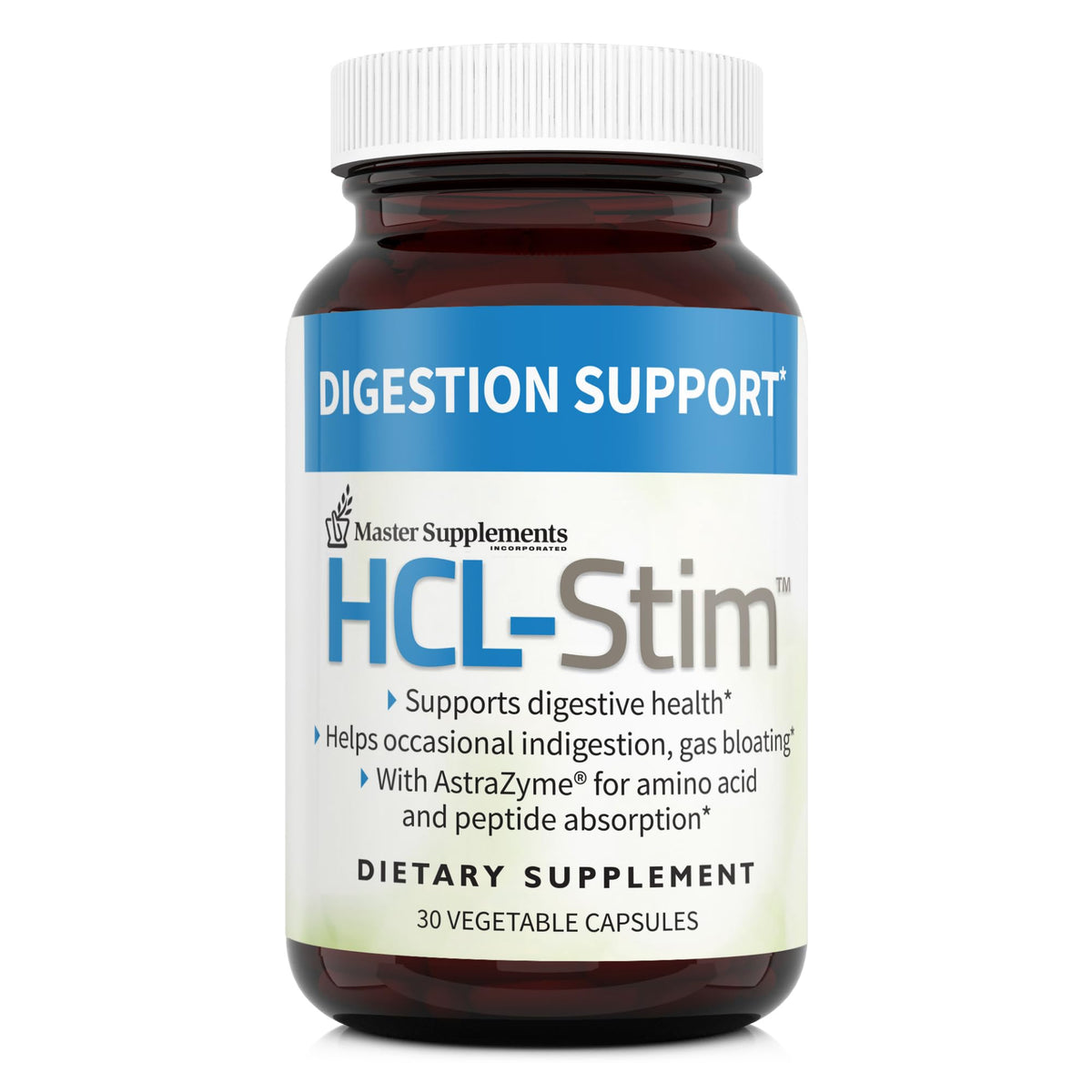HCL-Stim bottle with capsules ready for digestion support.