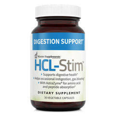 HCL-Stim bottle with capsules ready for digestion support.