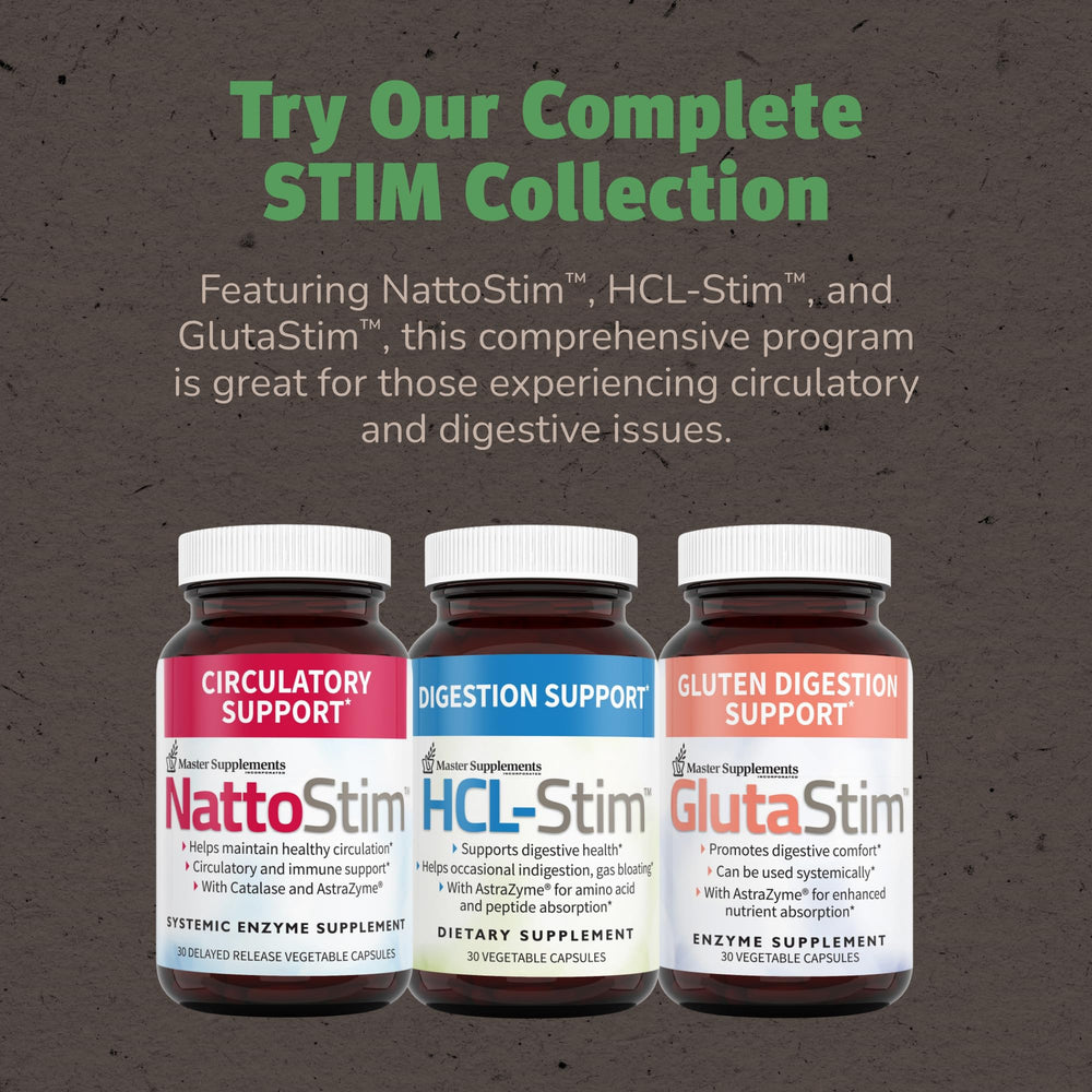 HCL-Stim displayed on store shelf with digestive health products.