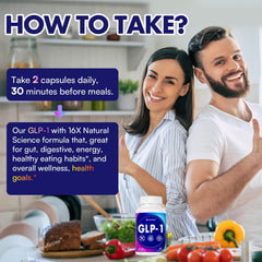 Two capsules of Heafetine GLP-1 for easy daily intake.