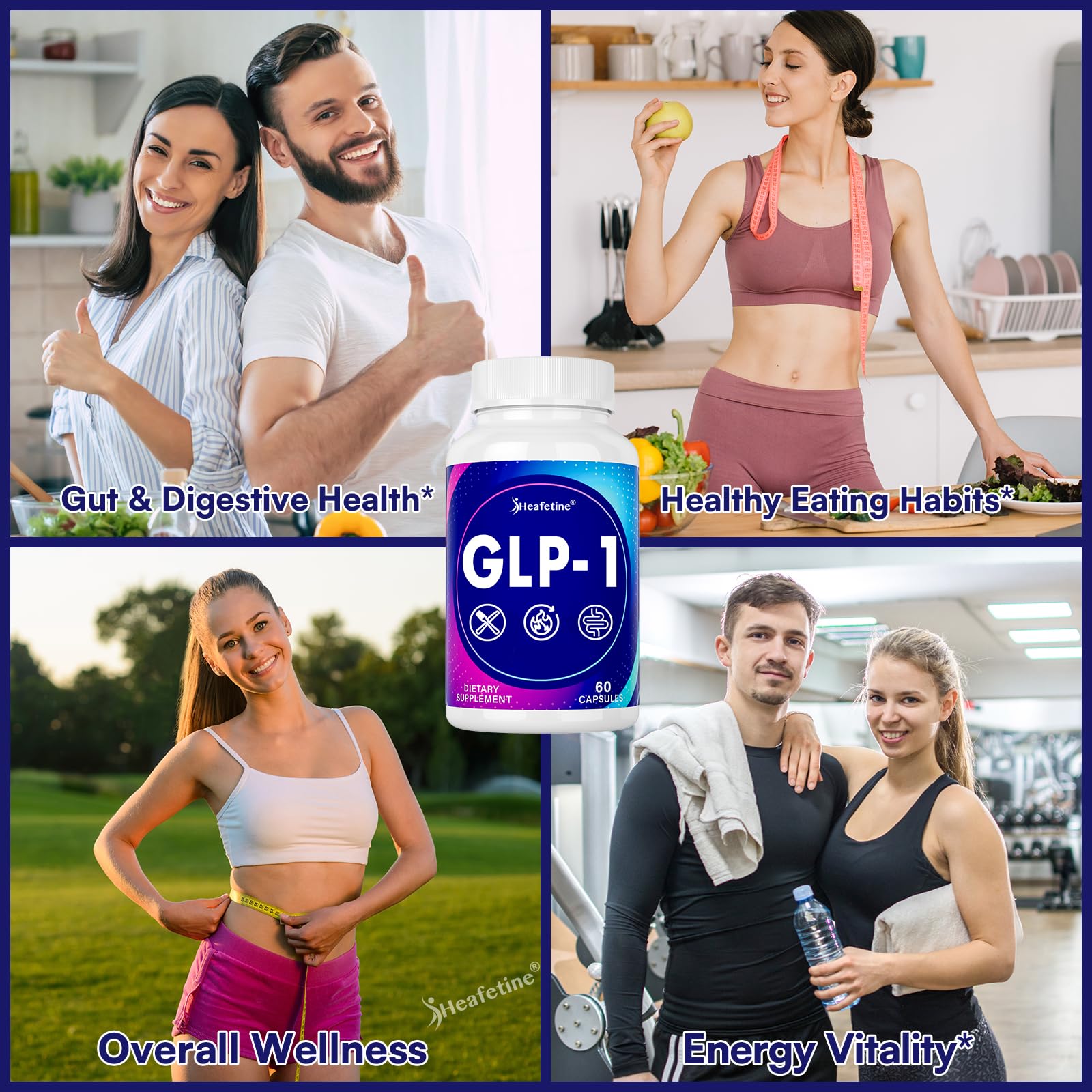 Label shows licorice, ginger root, and prebiotic components in GLP-1 formula.
