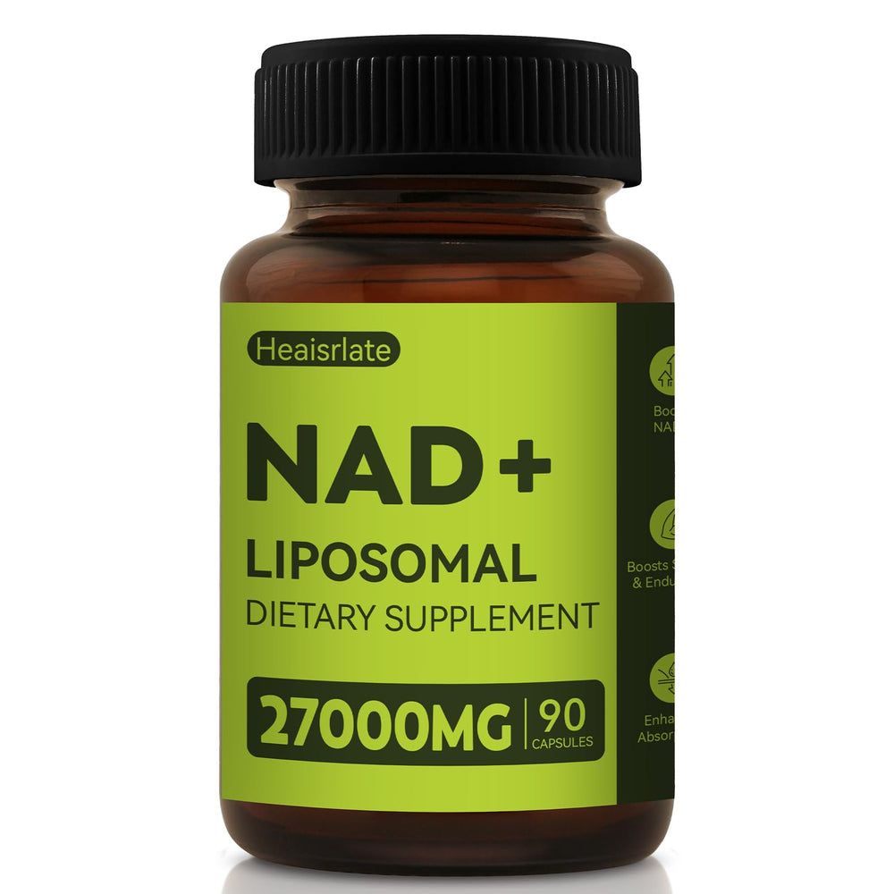 Heaisrlate NAD+ bottle front highlights energy support for daily use.