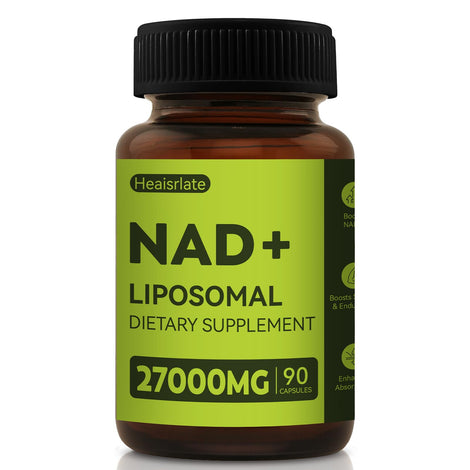 Heaisrlate NAD+ bottle front highlights energy support for daily use.
