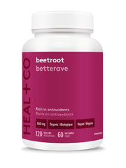 HEAL + CO Beetroot 650mg bottle close-up for daily vitality