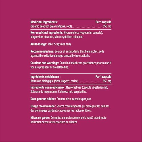 HEAL + CO Beetroot 650mg box shows 120 capsules, organic choice
