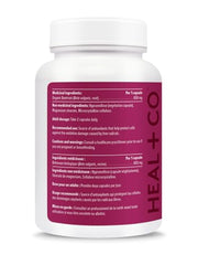 HEAL + CO Beetroot 650mg capsules pouring into hand illustrate easy daily use