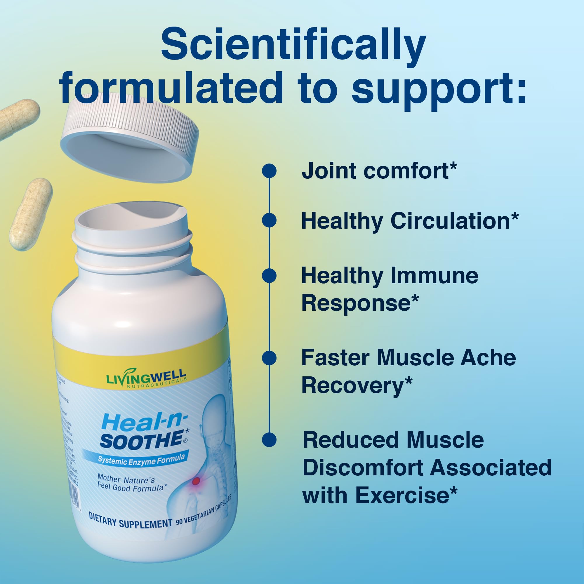 HEAL-N-SOOTHE three-pack label indicating value and ongoing joint support.