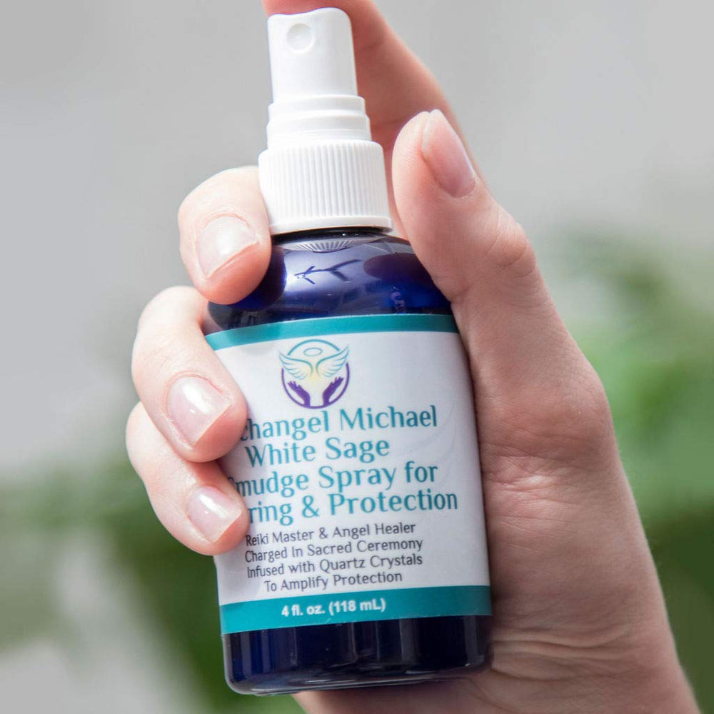 Heal The Masses White Sage Spray hands using to cleanse a room