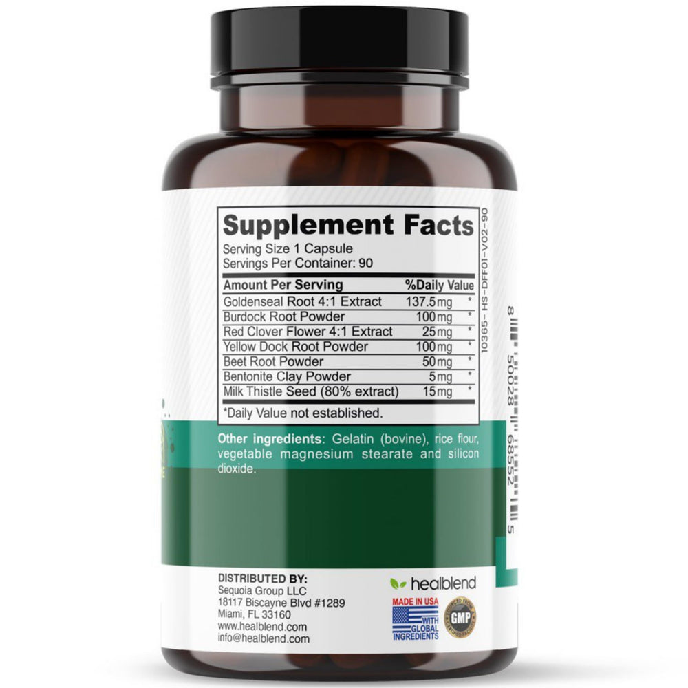 Healblend digestive system illustration conveys improved gut function and cleansing.
