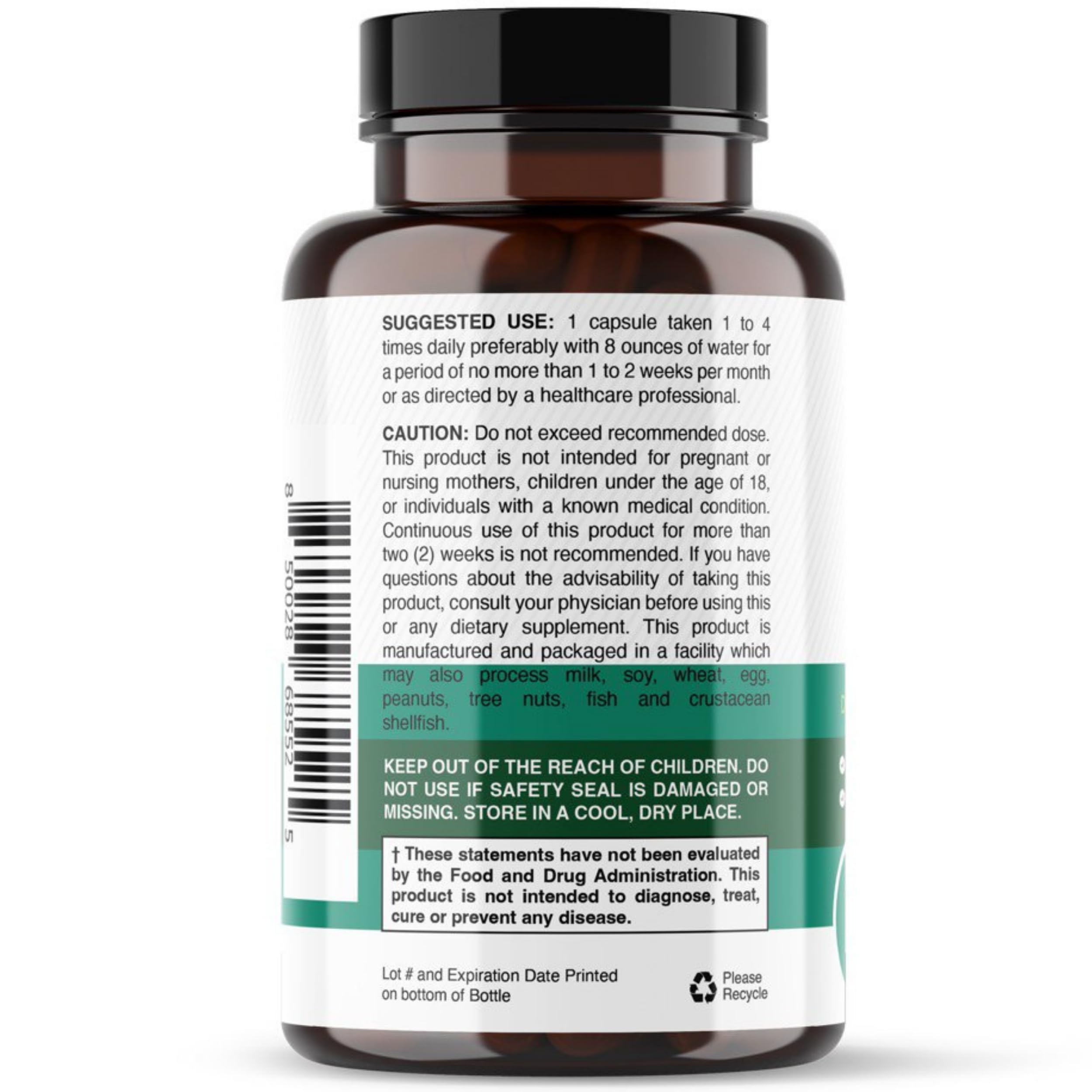 Healblend Detox Formula label close-up emphasizes quality and herbal formulation.