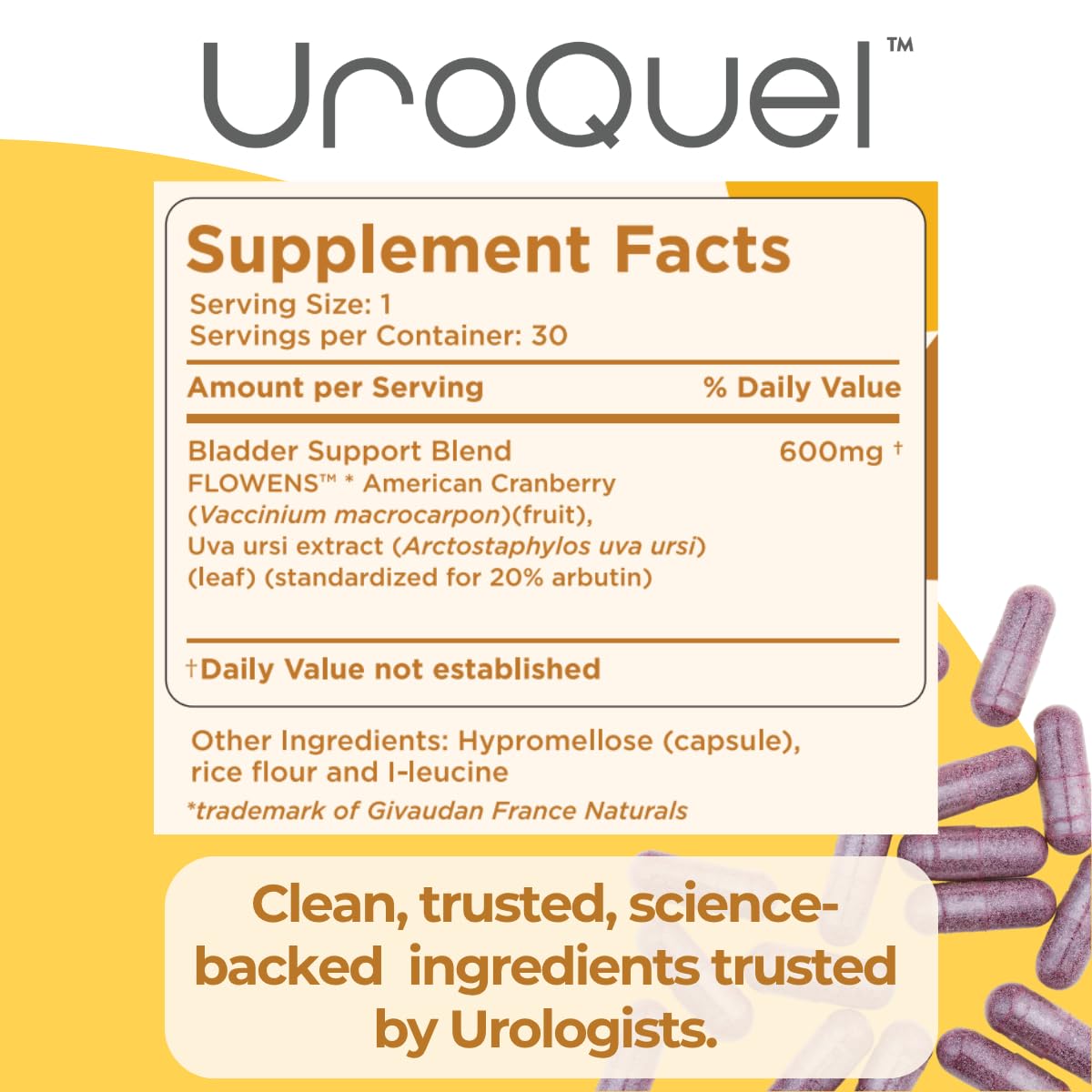 Packaging and side view of Heale UroQuel