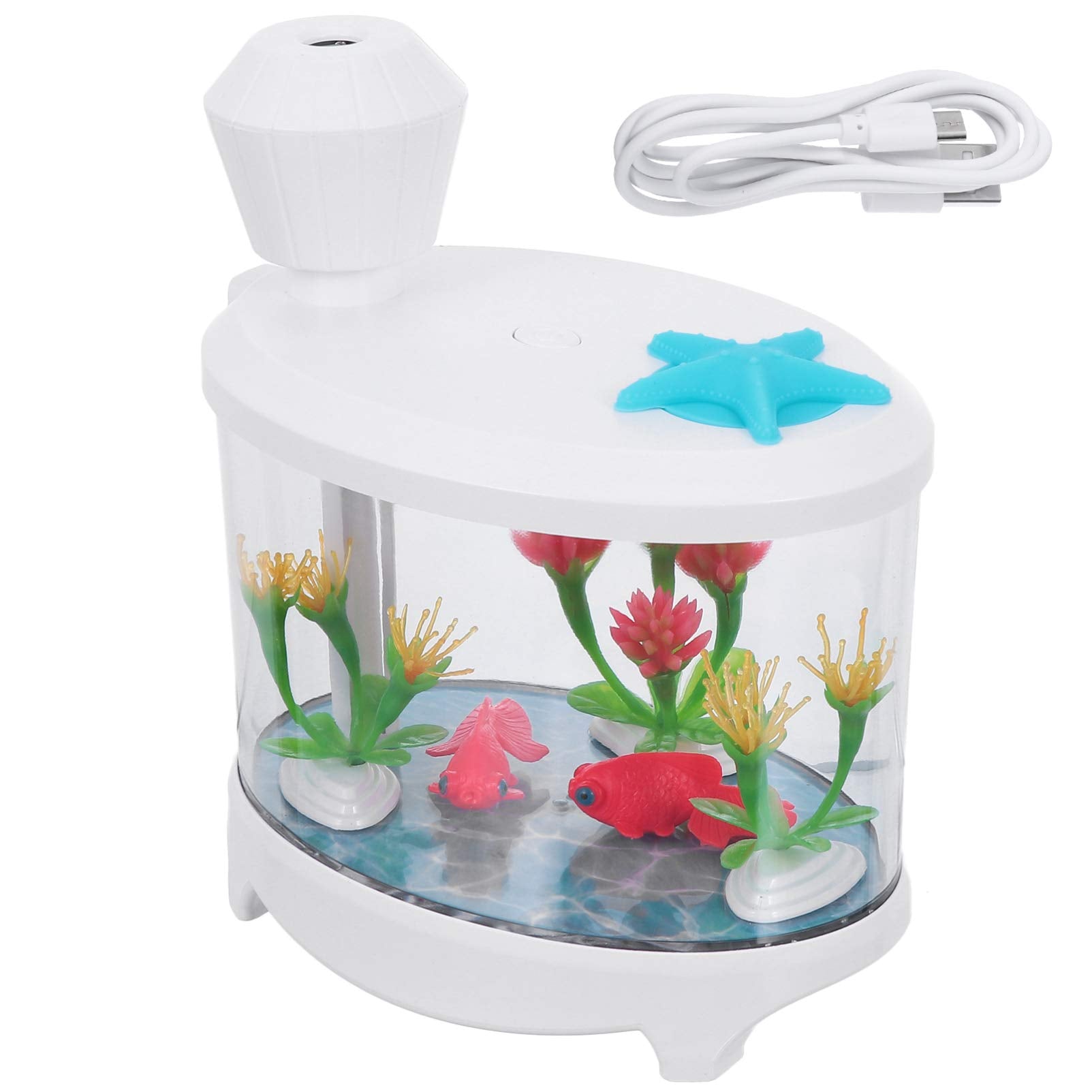 Healifty USB humidifier fish-tank-front with calming mist and gentle glow