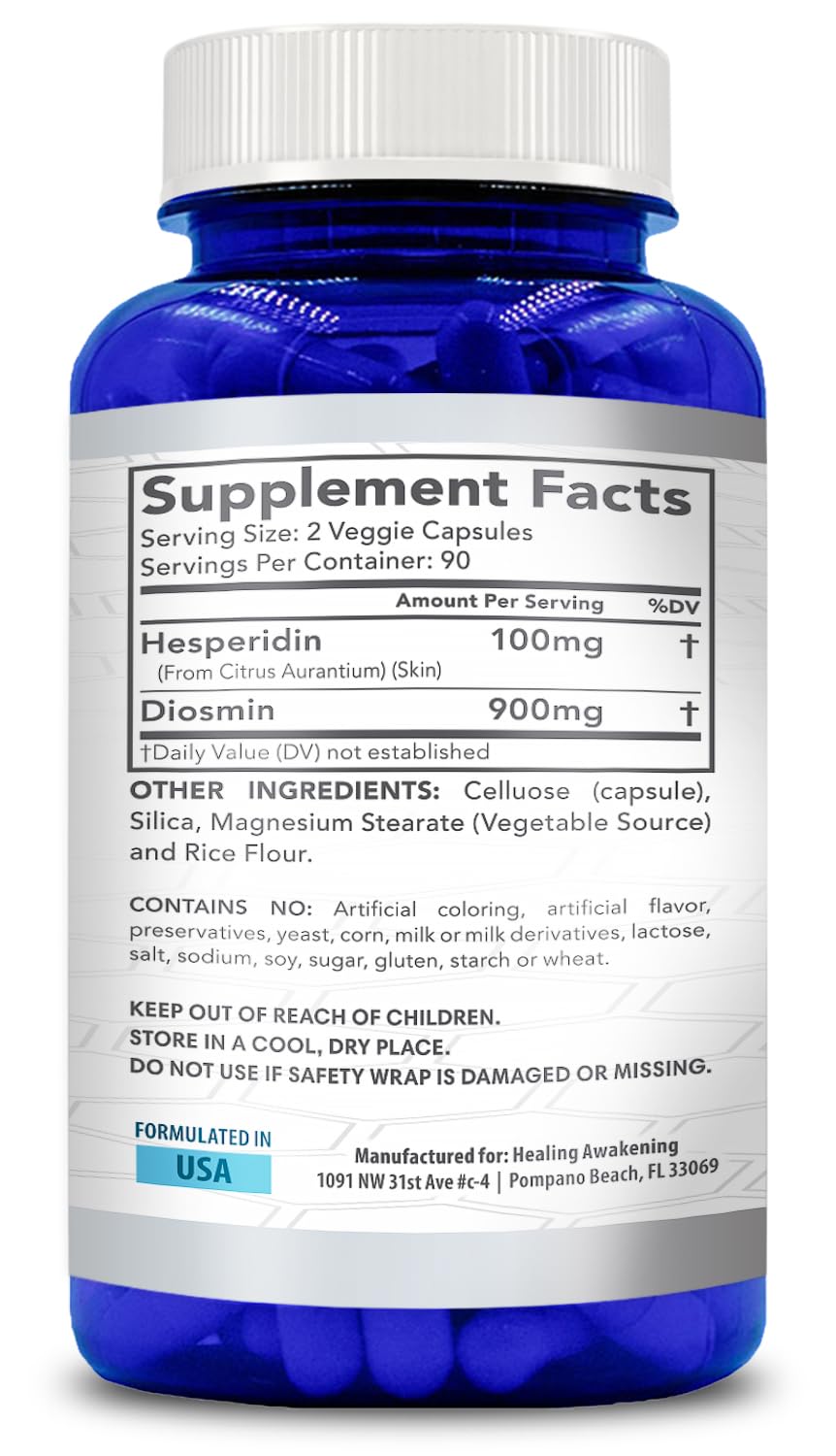 Healing Awakening Hesperidin Plus label highlights premium ingredients.