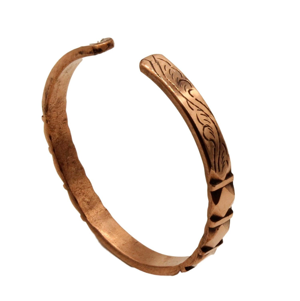 Healing Lama unisex copper bracelet on wrist demonstrates versatile style for daily wear.