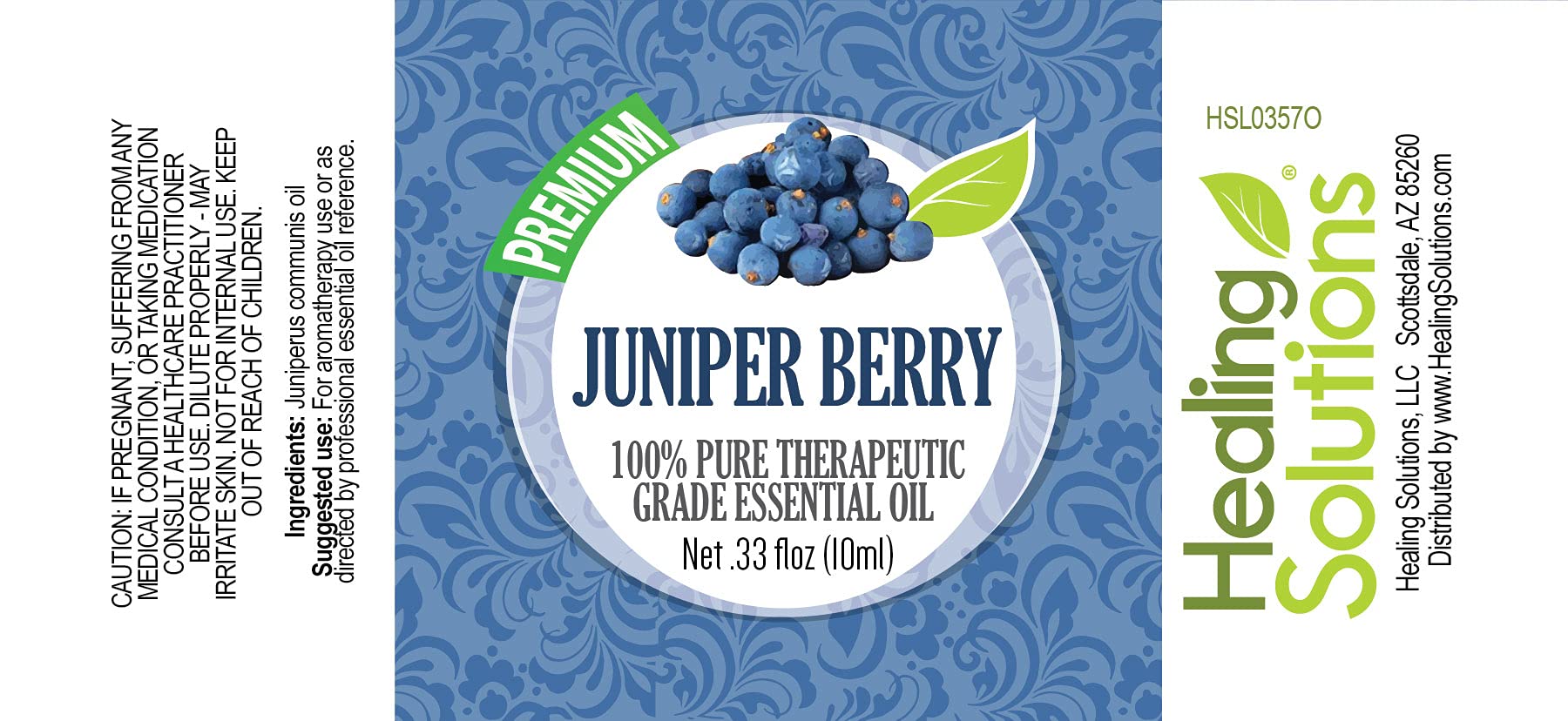 Healing Solutions juniper berry oil in diffuser setup; enhances winter ambiance