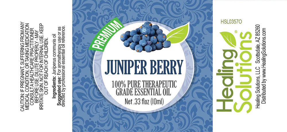 Healing Solutions juniper berry oil in diffuser setup; enhances winter ambiance