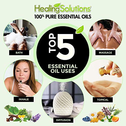 Healing Solutions lavender essential oil on a natural surface, gift-ready.