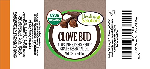 Healing Solutions Organic Clove Bud Oil dropper shown for custom blends