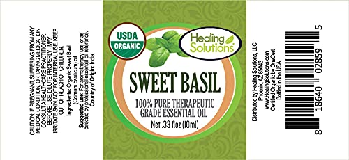 Healing Solutions Organic Sweet Basil diffusion scene for a refreshing ambiance