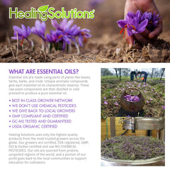 Healing Solutions Lavender oil with built in eyedropper for precise application.