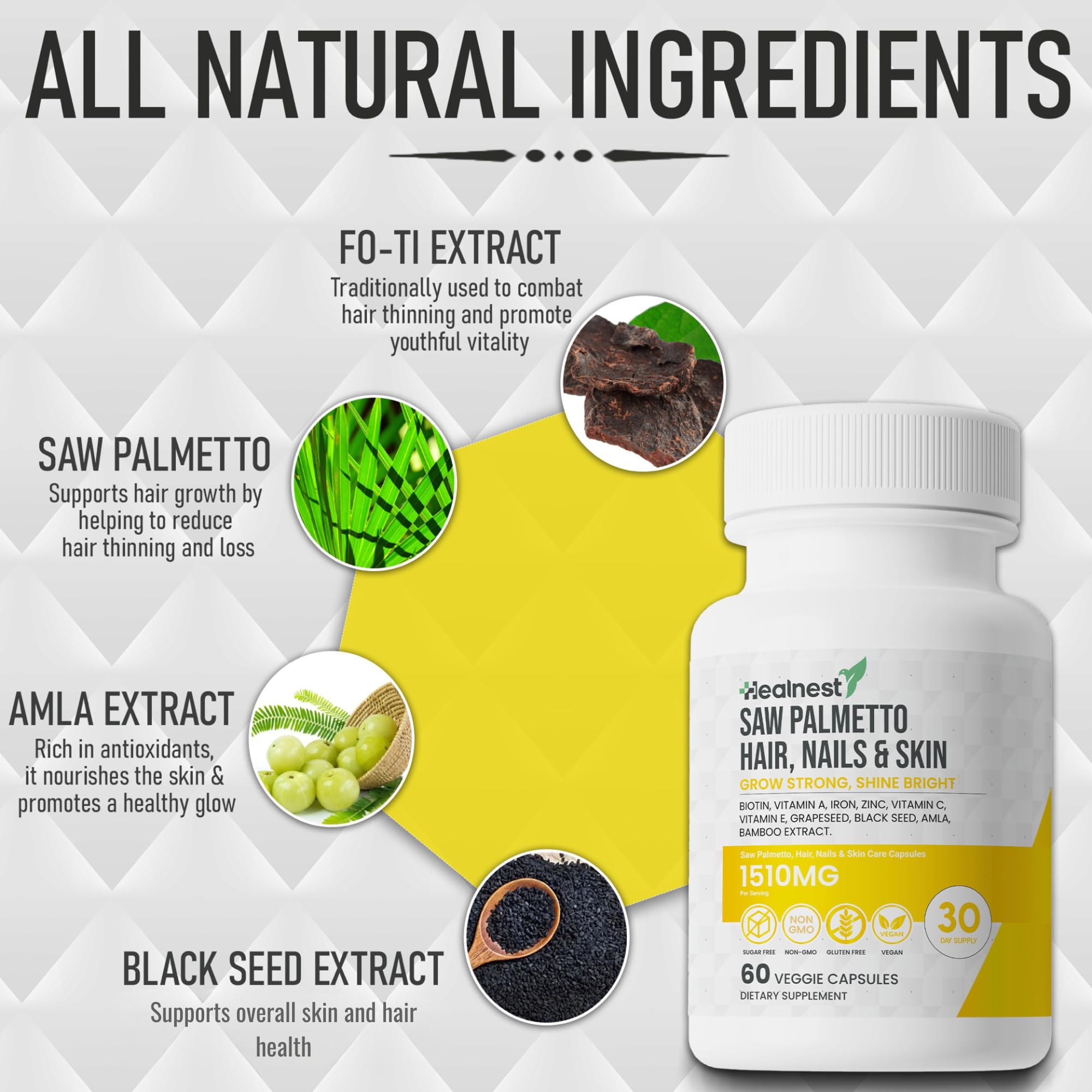 HEALNEST bottle pouring capsules for daily beauty routine