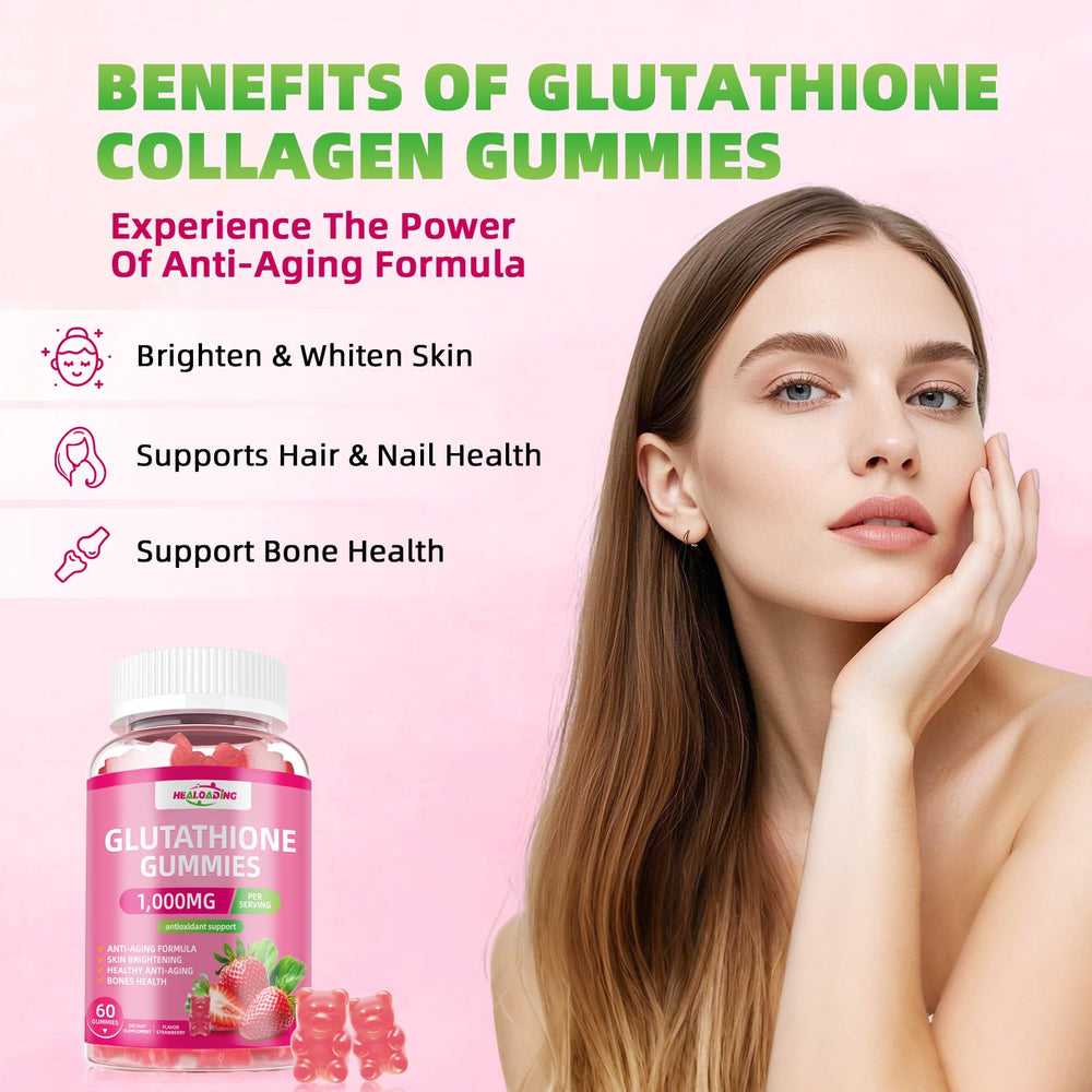 HEALOADING Glutathione Gummies with strawberry flavor for easy daily use