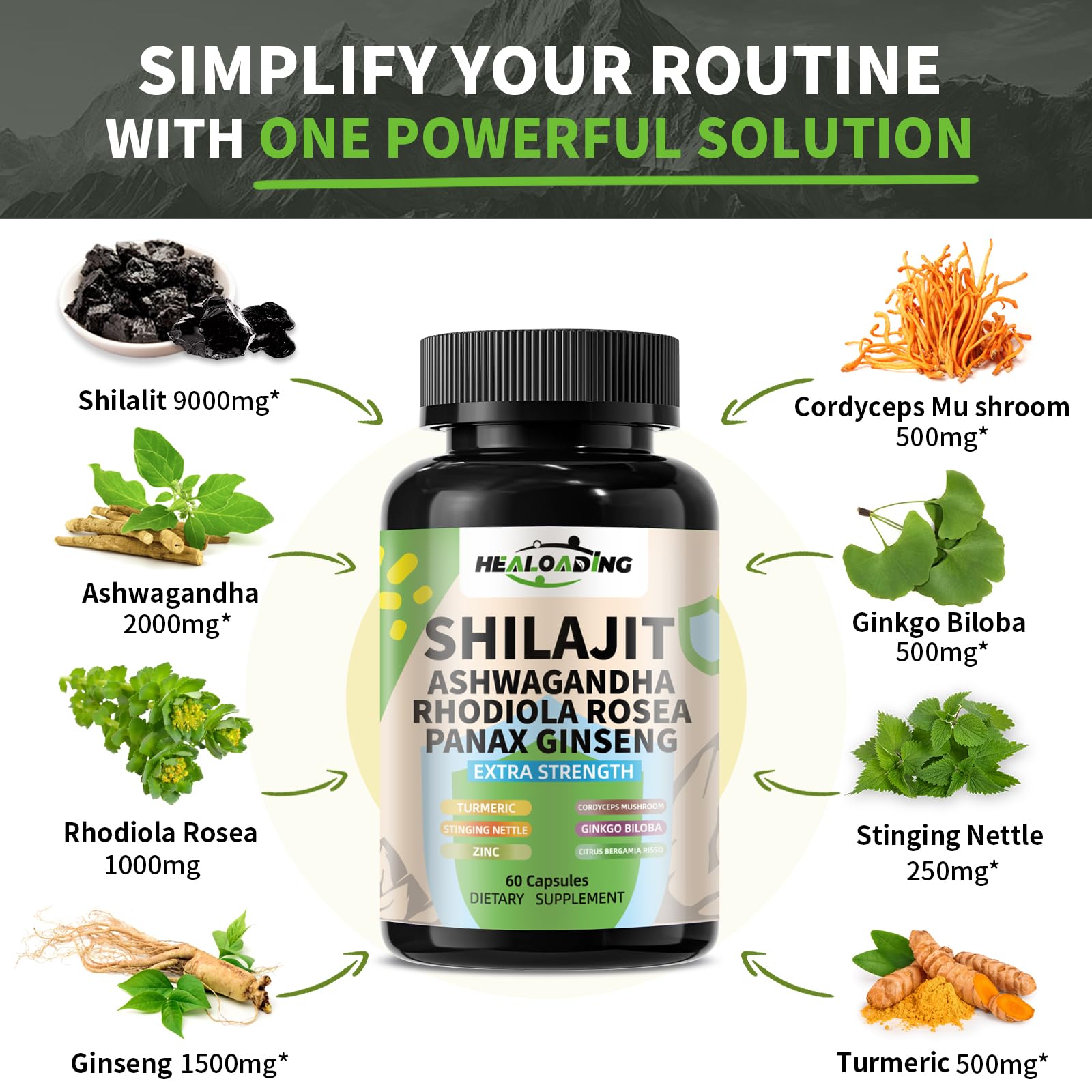 HEALOADING Himalayan Shilajit capsules are gluten-free and non-GMO for sensitive diets