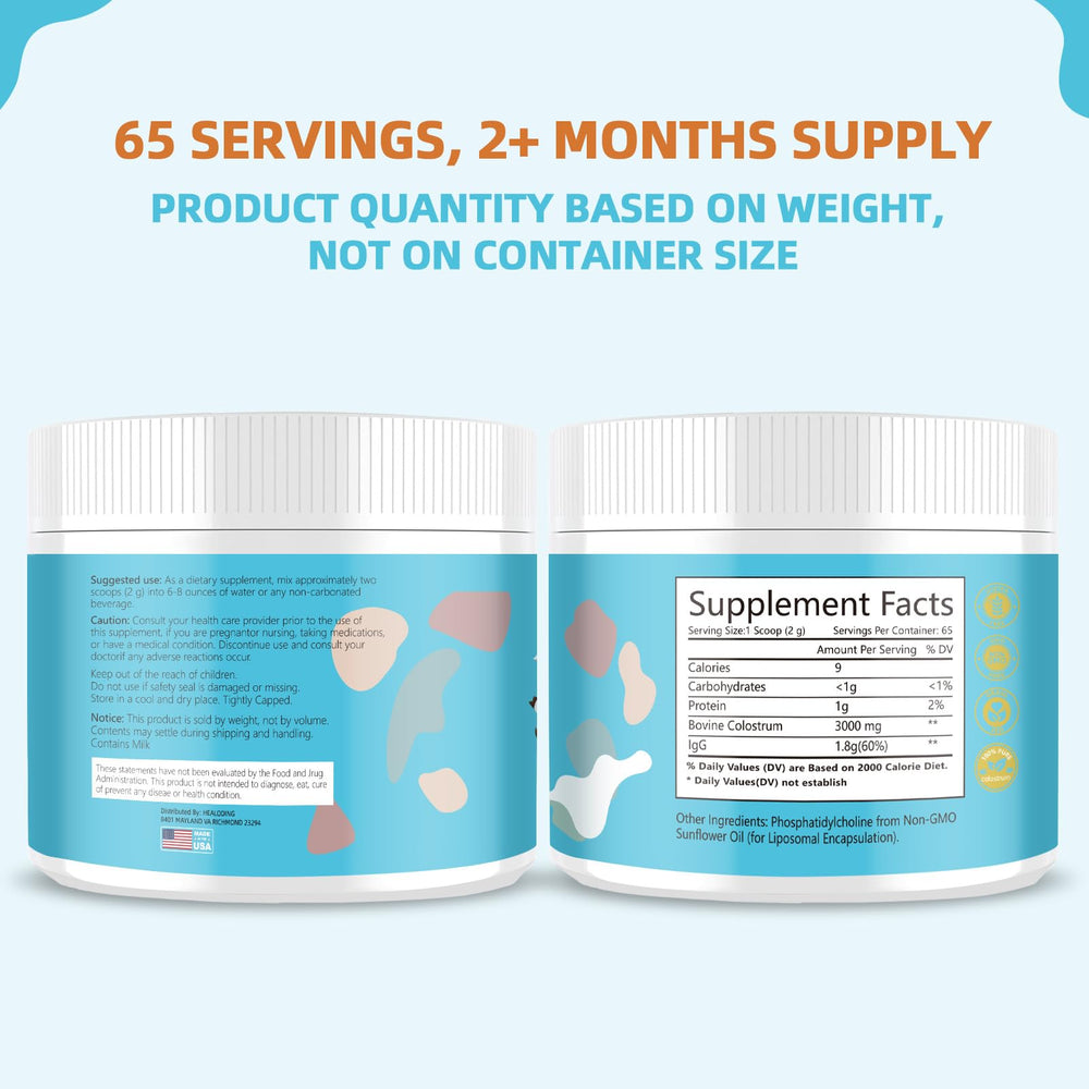 HEALOADING IgG close-up highlights immune-supporting nutrients.