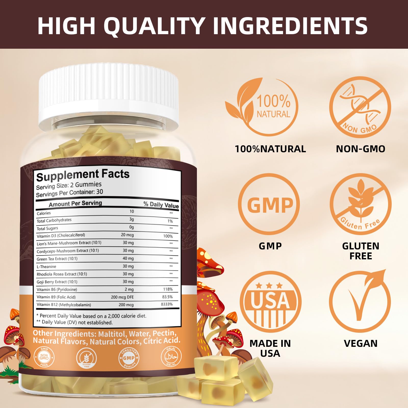 HEALOADING Berry-flavored gummies with real fruit juice for a tasty daily routine.