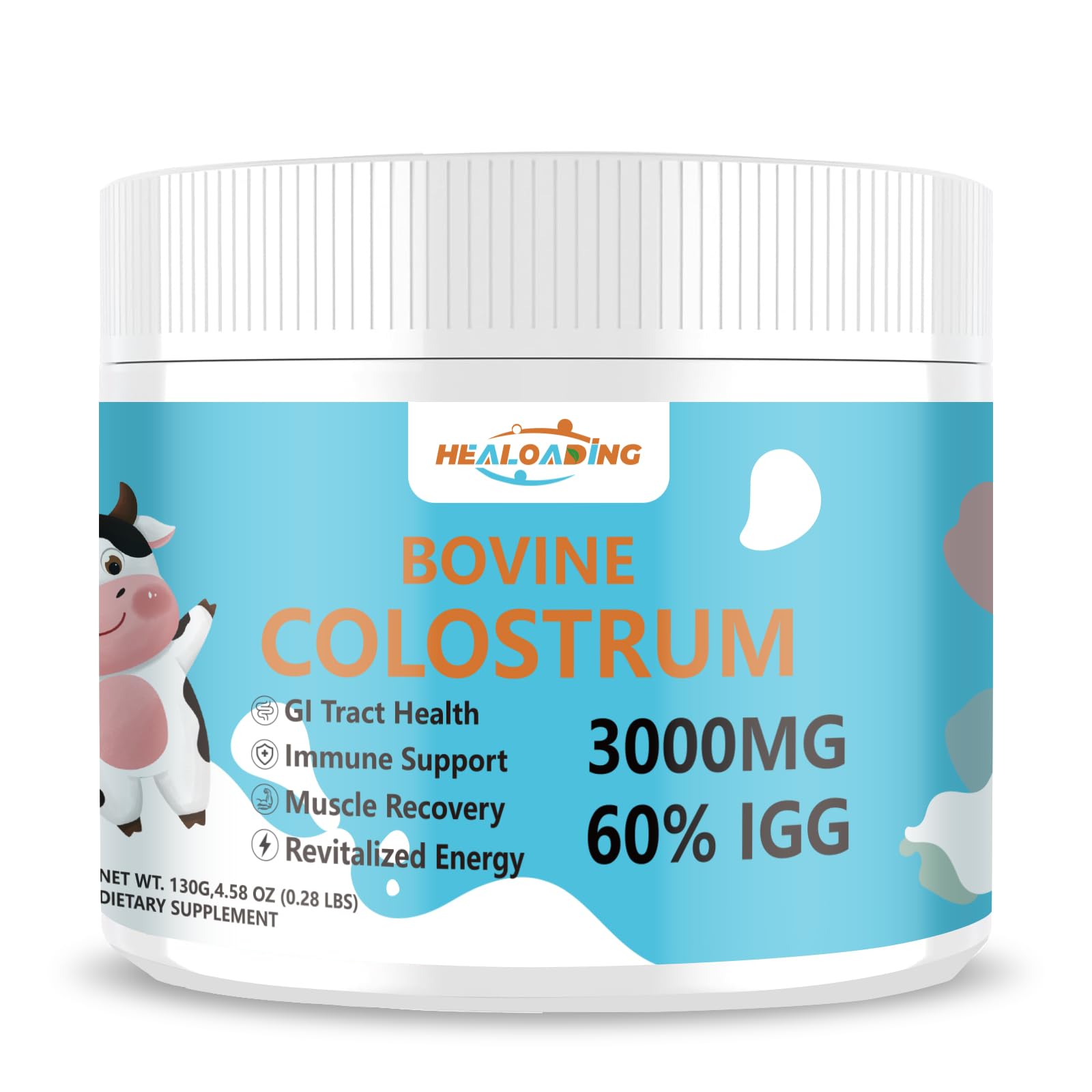 HEALOADING nutrition graphic shows vitamins, minerals, and amino acids.