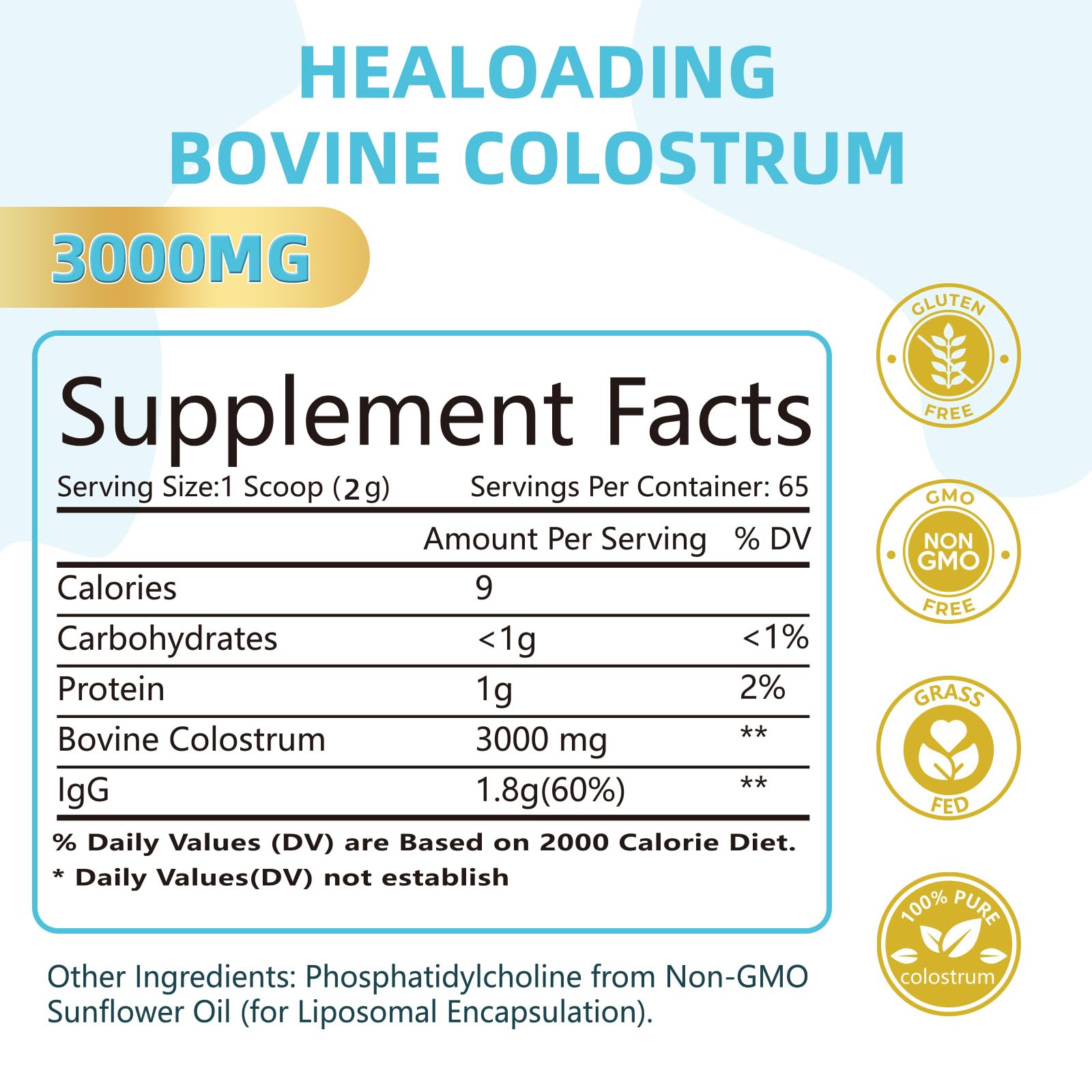 HEALOADING scoop with water shows easy daily mix.