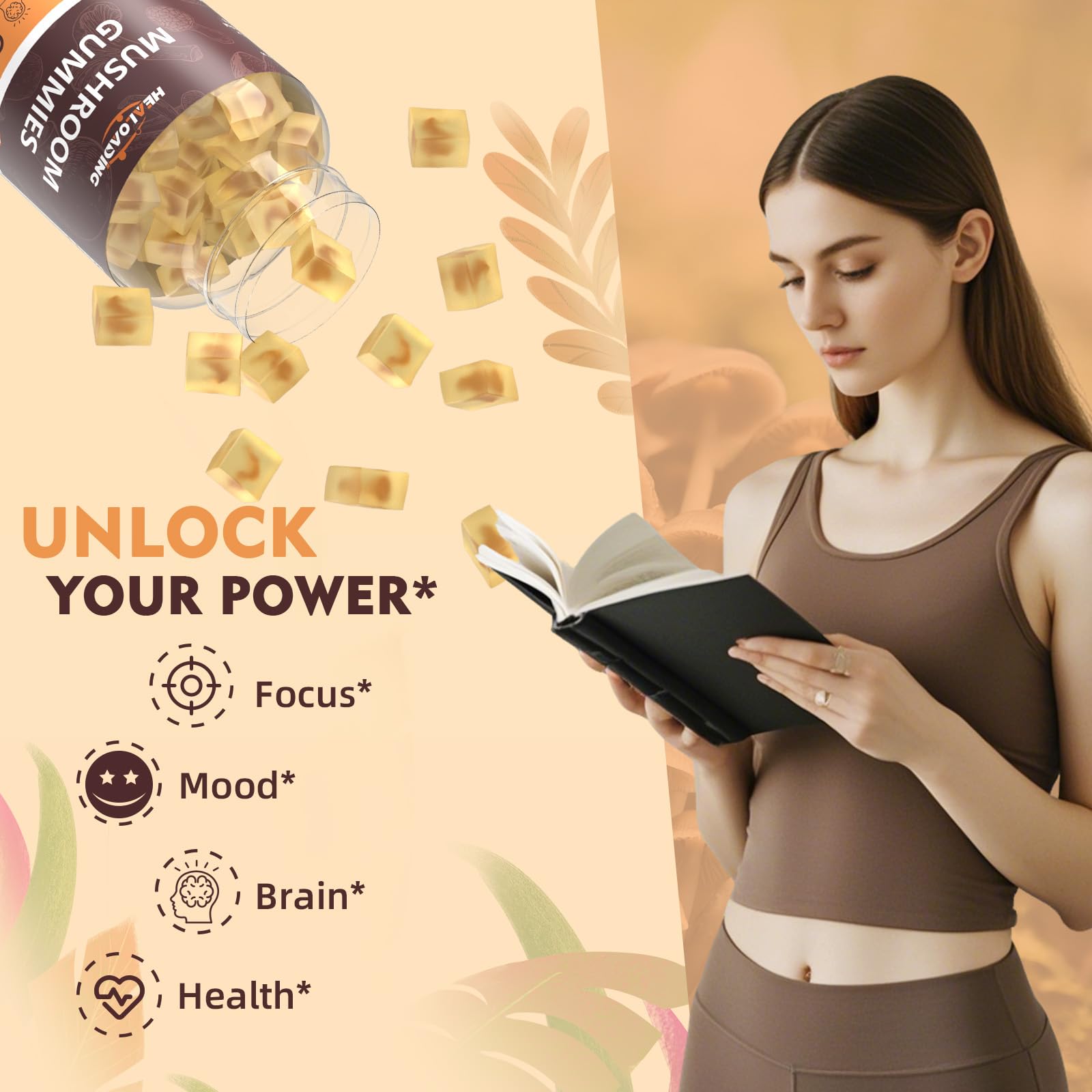 HEALOADING Reishi-infused gummies promote calm moments and daily balance.