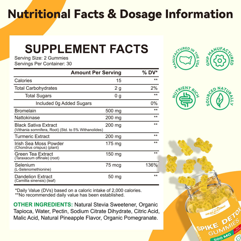 HEALOADING spike support gummies pineapple flavor on display for daily immune-friendly routine