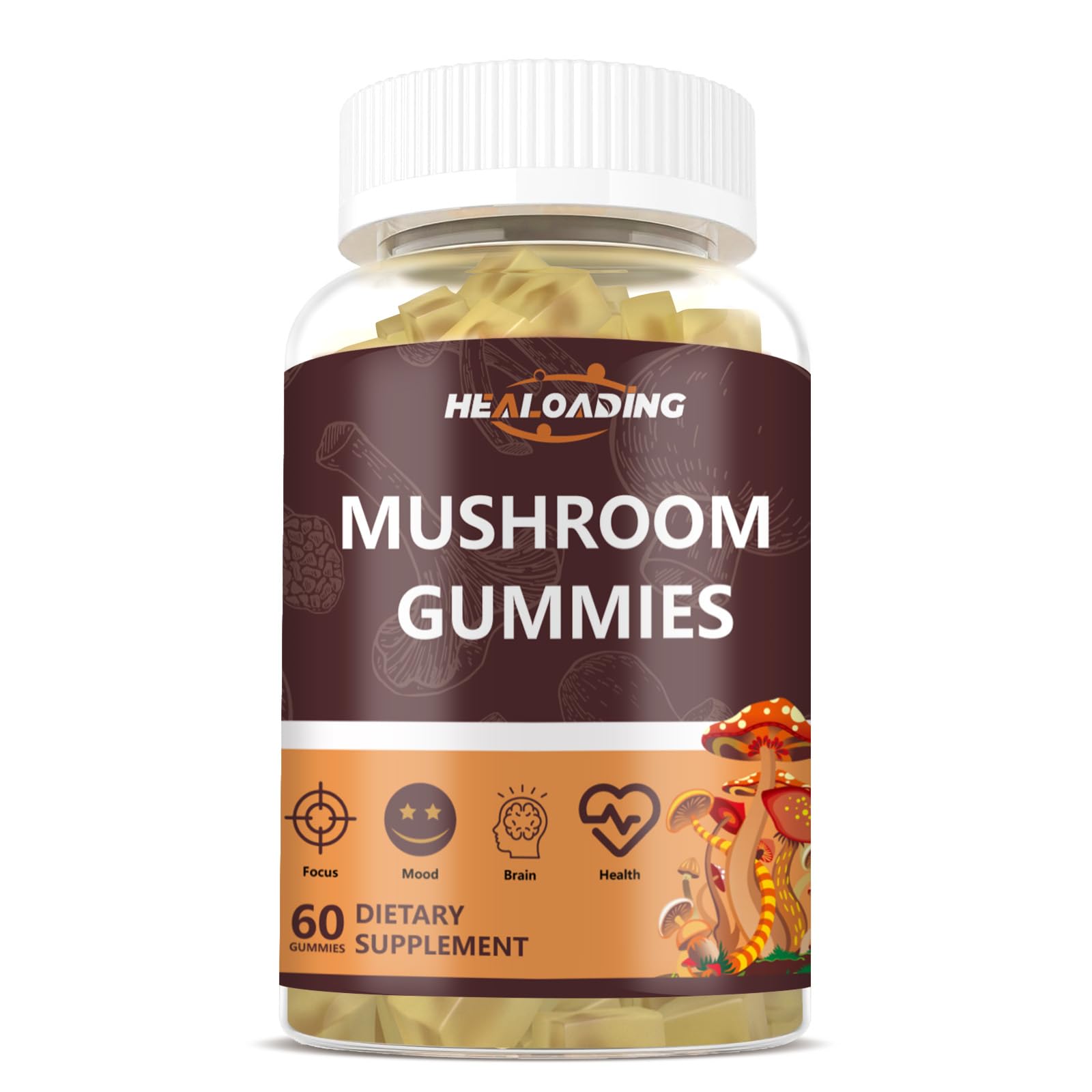 HEALOADING Vegan gluten-free gummies without artificial colors for everyday use.