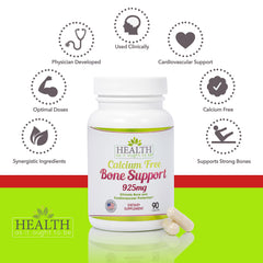 Health As It Ought To Be calcium-free bone support packaging with clear ingredient details