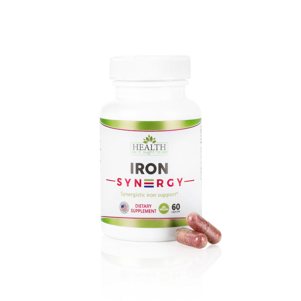 Health As It Ought To Be Iron Syn3rgy bottle-front for daily vitality