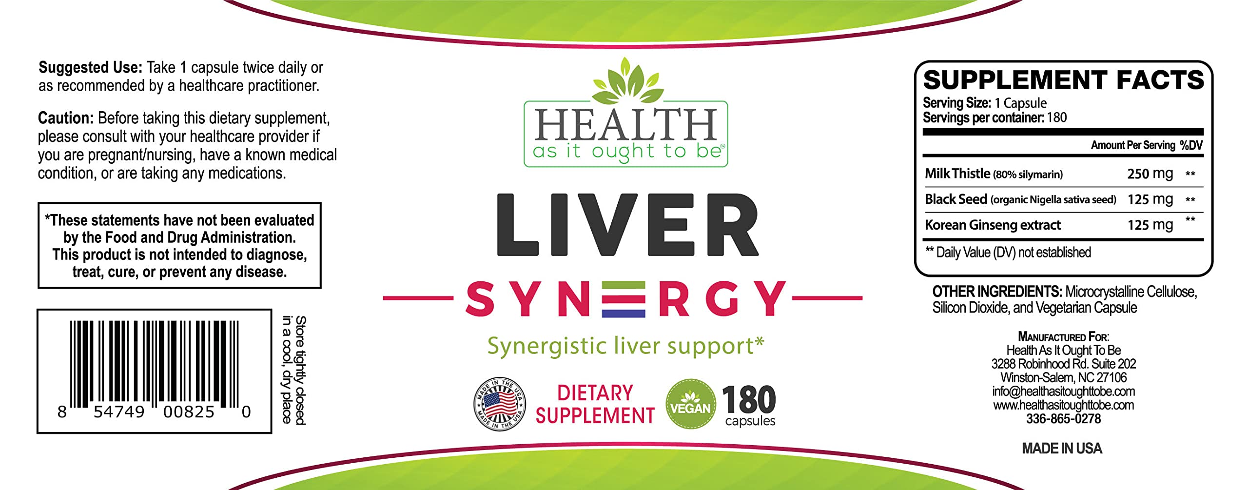 Health As It Ought To Be Milk Thistle component for antioxidant support