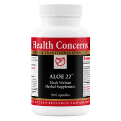 Health Concerns Aloe 22 bottle front showing herbal digestive support formula.