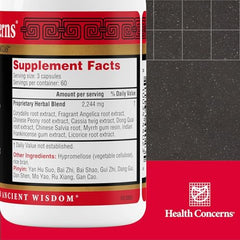 Health Concerns Channel Flow capsules closeup highlights a potent herbal formula for comfort.