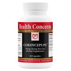 Health Concerns Cordyceps PS bottle front view showing potential lung and energy support
