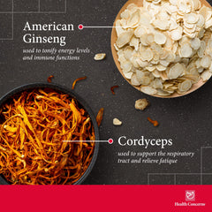 Health Concerns CordySeng powder dissolves in warm tea for wellness.