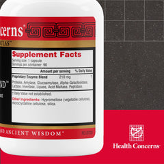 Enteromend capsules close-up showing enzyme blend for digestion