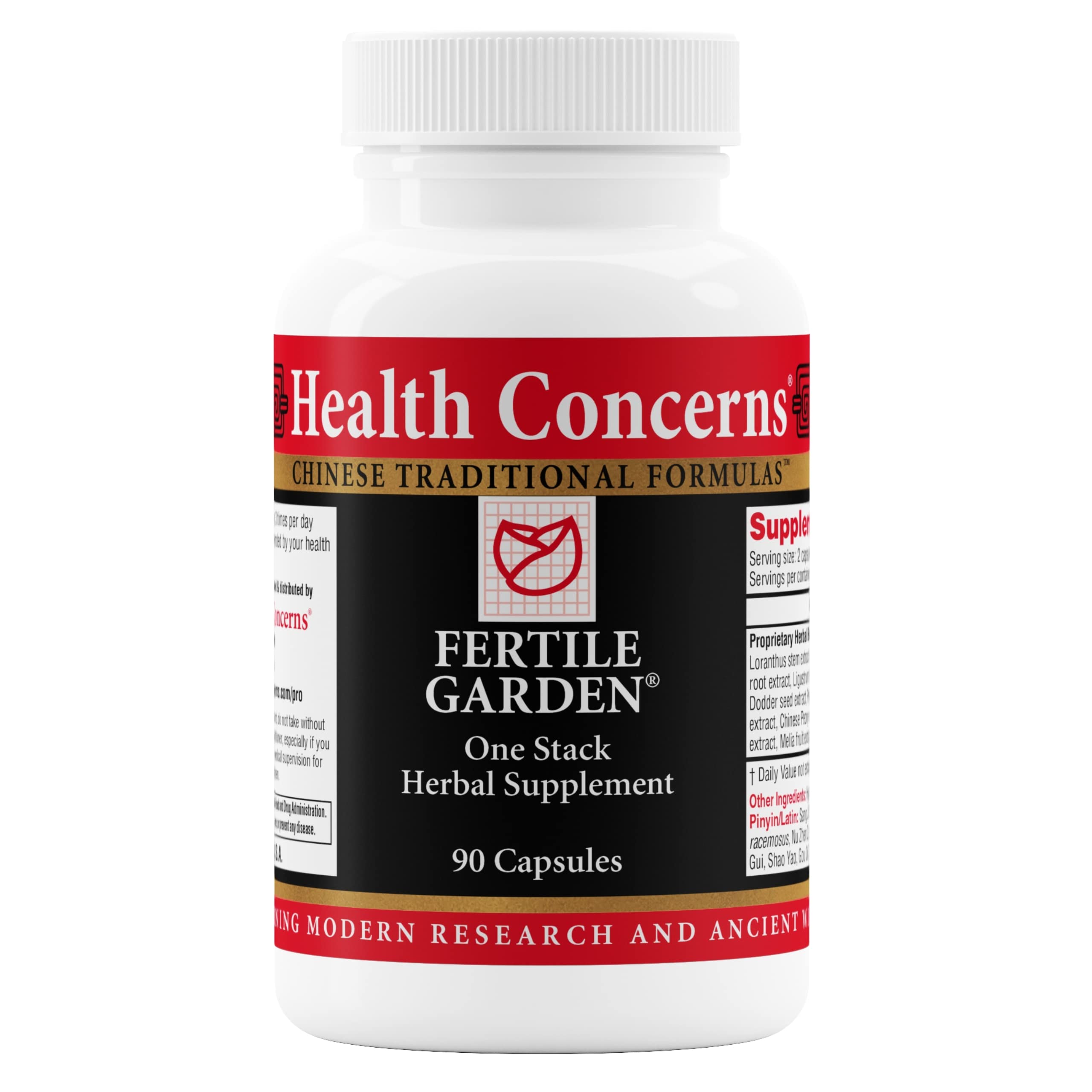 Health Concerns Fertile Garden bottle front showing herbal blend for cycle balance