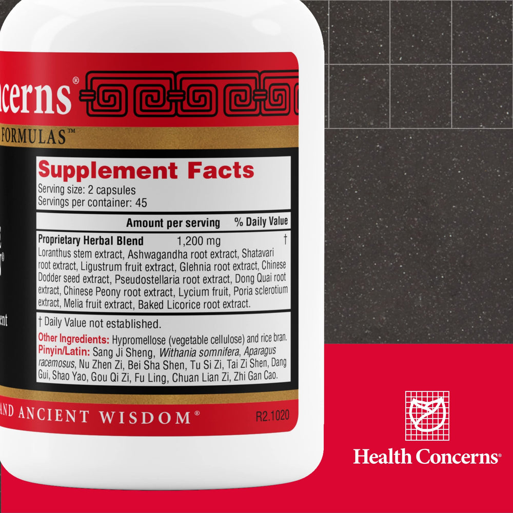 Health Concerns Fertile Garden daily dosage bottle indicating two capsules per day