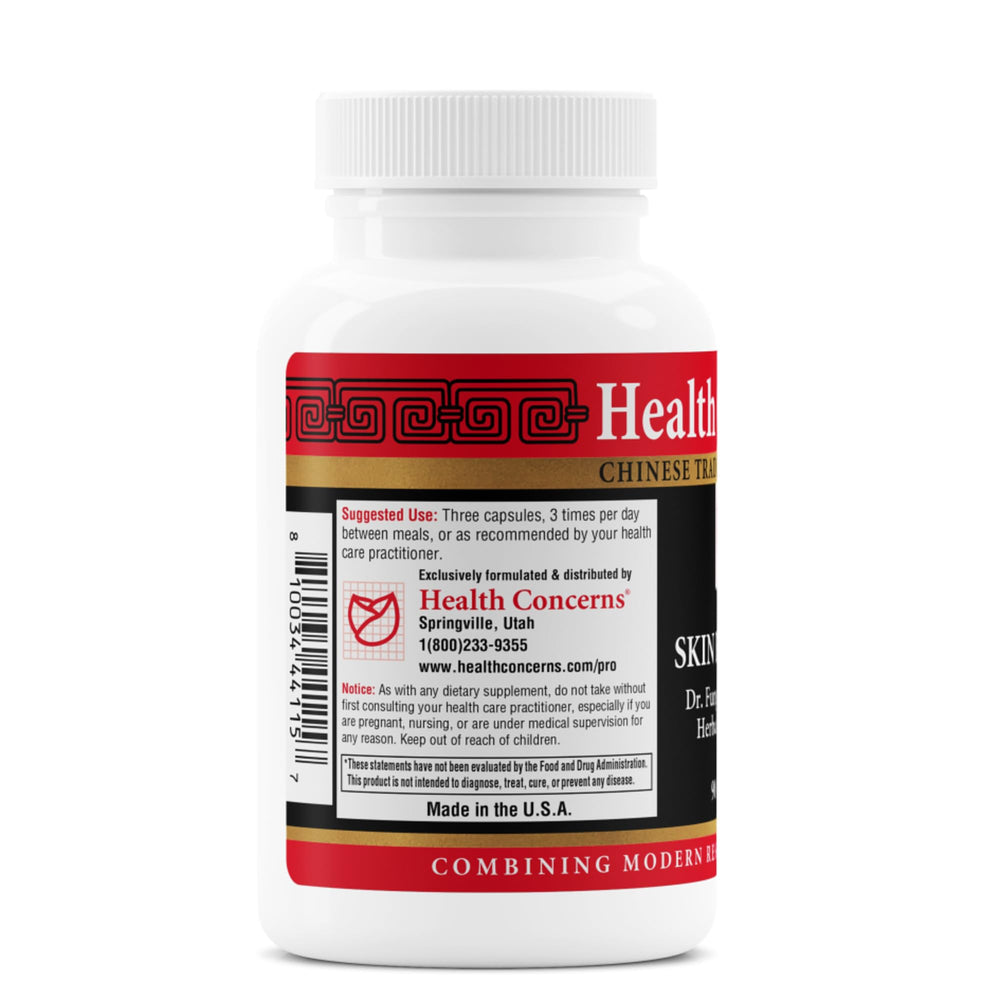 Health Concerns herbal blend dispensing from jar to hands.