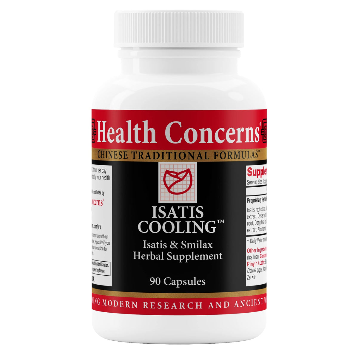 Health Concerns Isatis Cooling bottle front for daily detox support.
